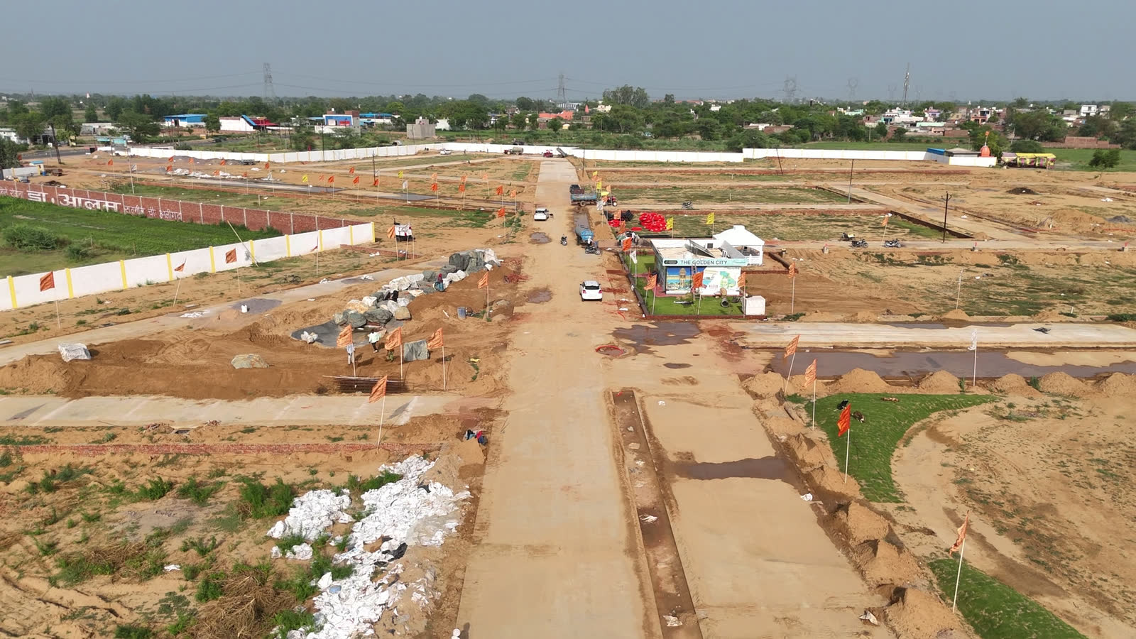Aerial view of sector roads under development