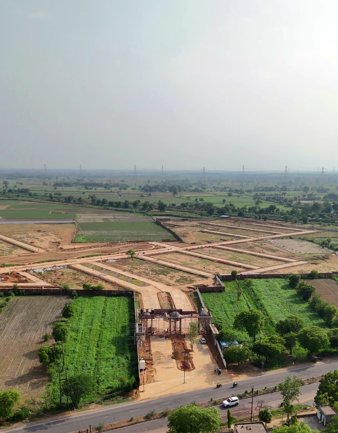 Plot grid and boundary demarcation at site